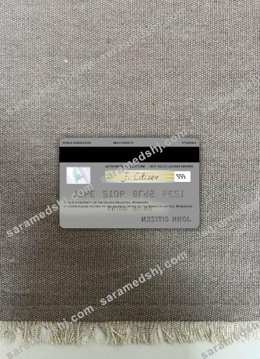 Honduras Banco Atlantida visa debit card photolook back